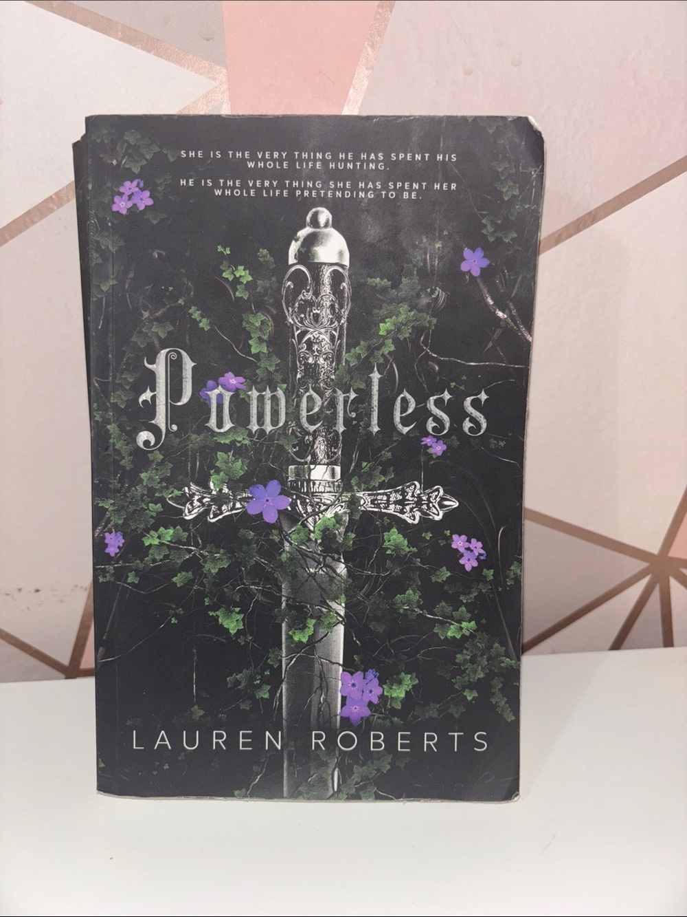 Barnes & Noble Black Powerless by Lauren Roberts with Purple and Green Accents